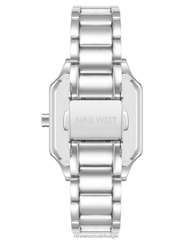 Nine West L48XT2857 zilveren toon Armbandhorloge met vierkante kast