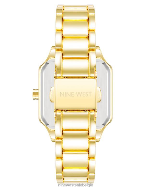 Nine West L48XT2859 gouden toon Armbandhorloge met vierkante kast