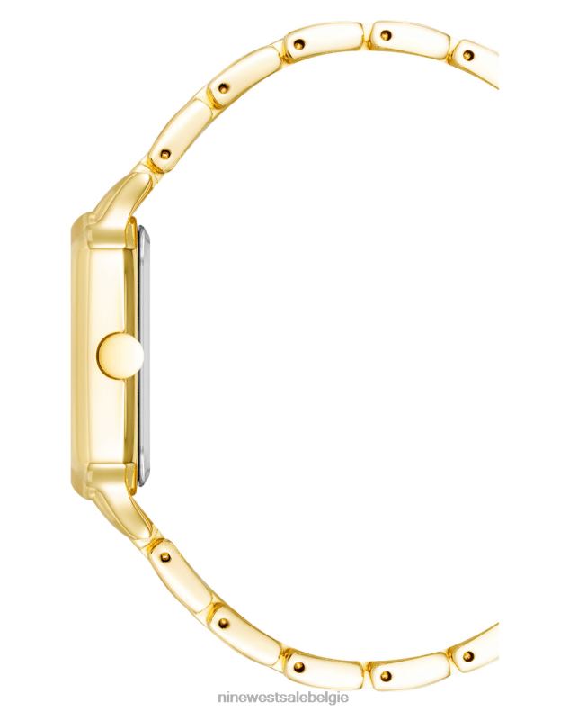 Nine West L48XT2859 gouden toon Armbandhorloge met vierkante kast