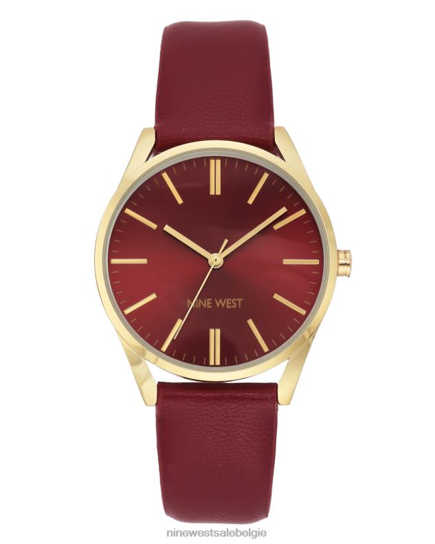 Nine West L48XT2861 bordeaux klassiek bandhorloge