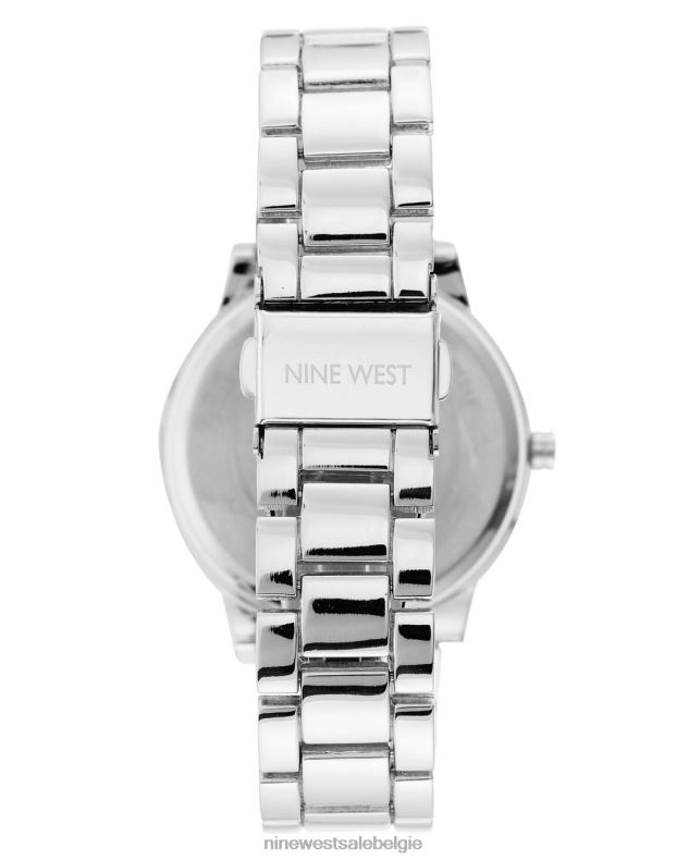 Nine West L48XT2863 zilveren toon Armbandhorloge met getextureerde rand