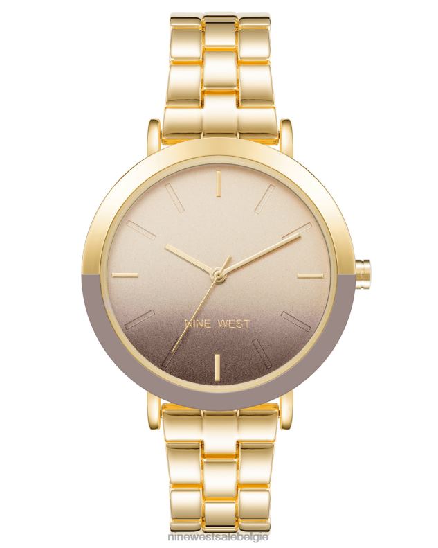 Nine West L48XT2864armbandhorloge met tweekleurige bezel