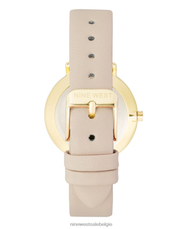 Nine West L48XT2867 bruinen horloge met tweekleurige bezelband