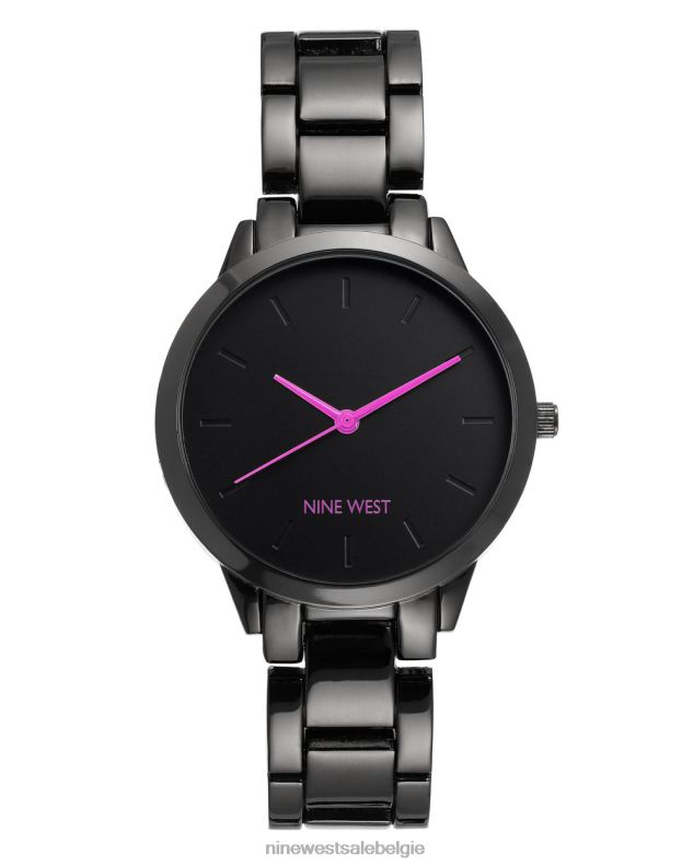 Nine West L48XT2875 staalgrijs metalen armbandhorloge