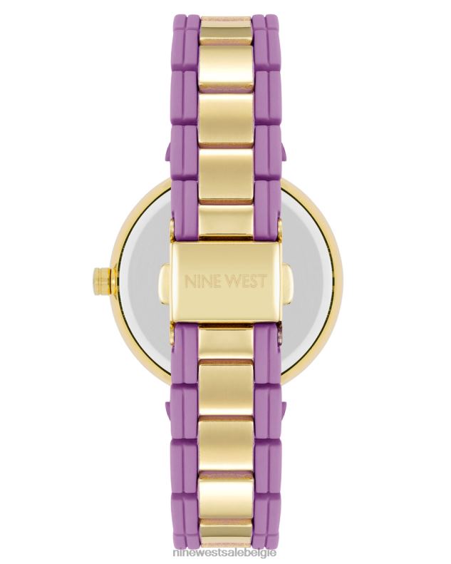 Nine West L48XT2880Horloge met rubberen en metalen armband