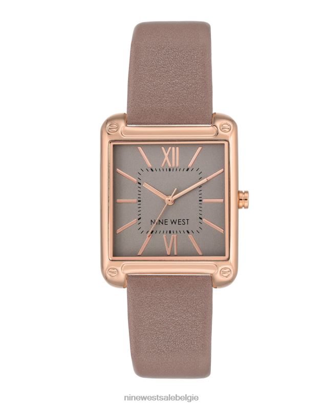 Nine West L48XT2892 taupe Horloge met rechthoekige kast