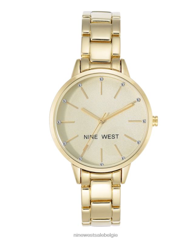 Nine West L48XT2896 gouden toon Armbandhorloge met kristallen accenten