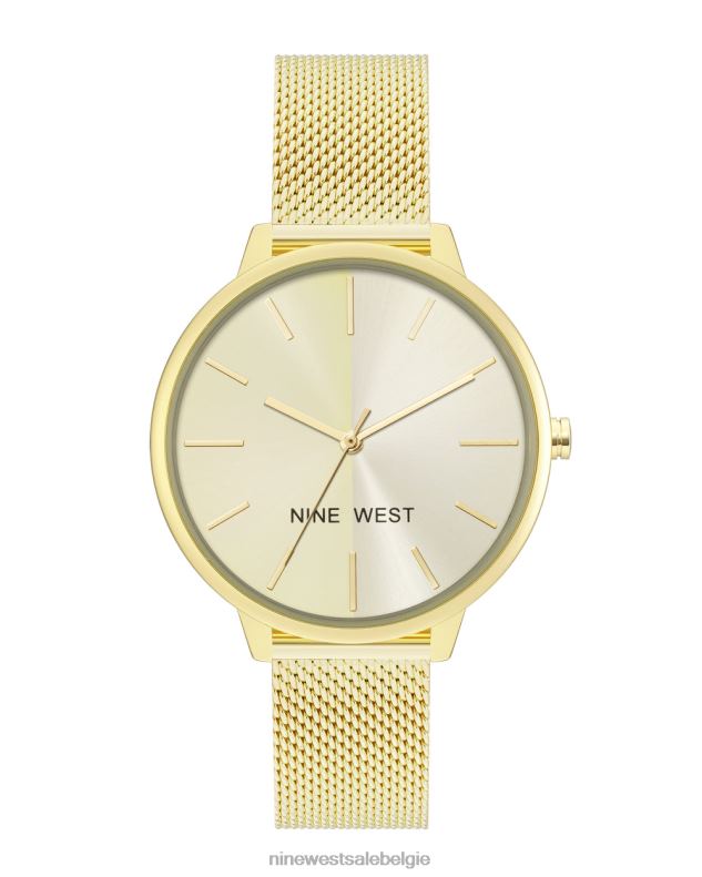 Nine West L48XT2900 gouden toon mesh armband horloge