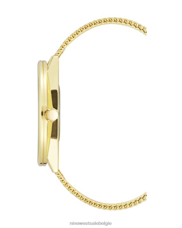 Nine West L48XT2900 gouden toon mesh armband horloge