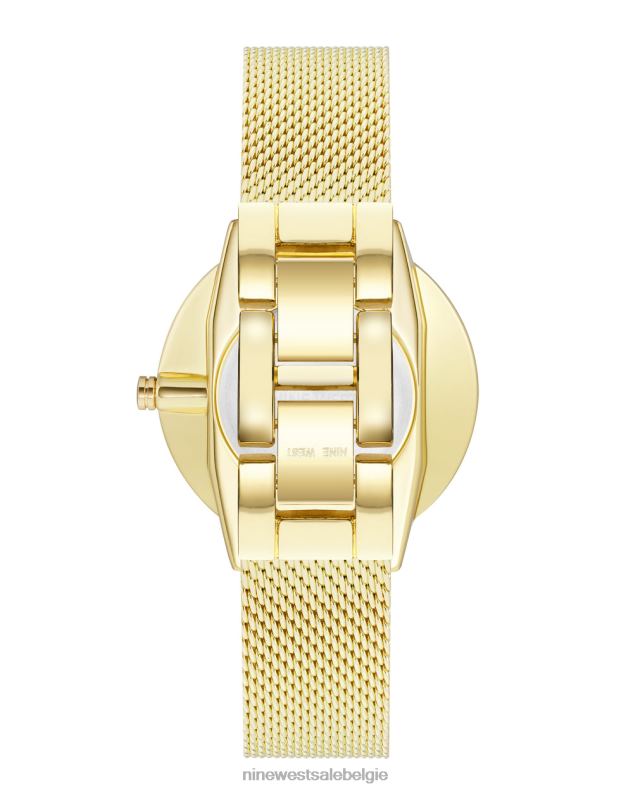 Nine West L48XT2900 gouden toon mesh armband horloge