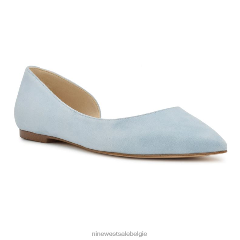 Nine West L48XT2266 hemelsblauw suède blaha d'orsay-flats