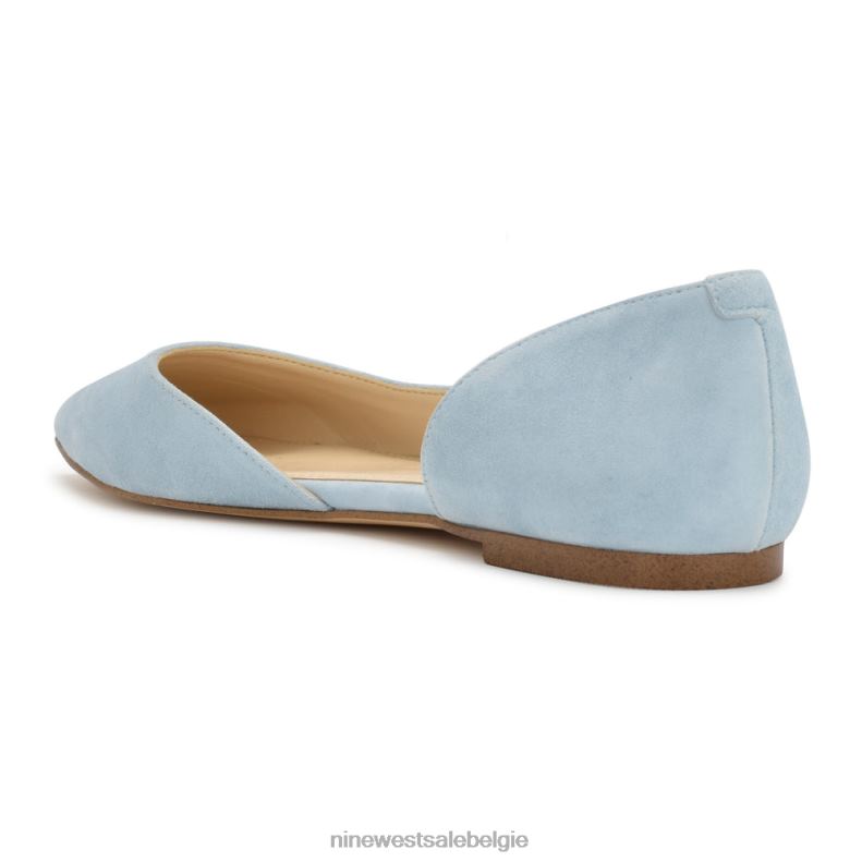 Nine West L48XT2266 hemelsblauw suède blaha d'orsay-flats