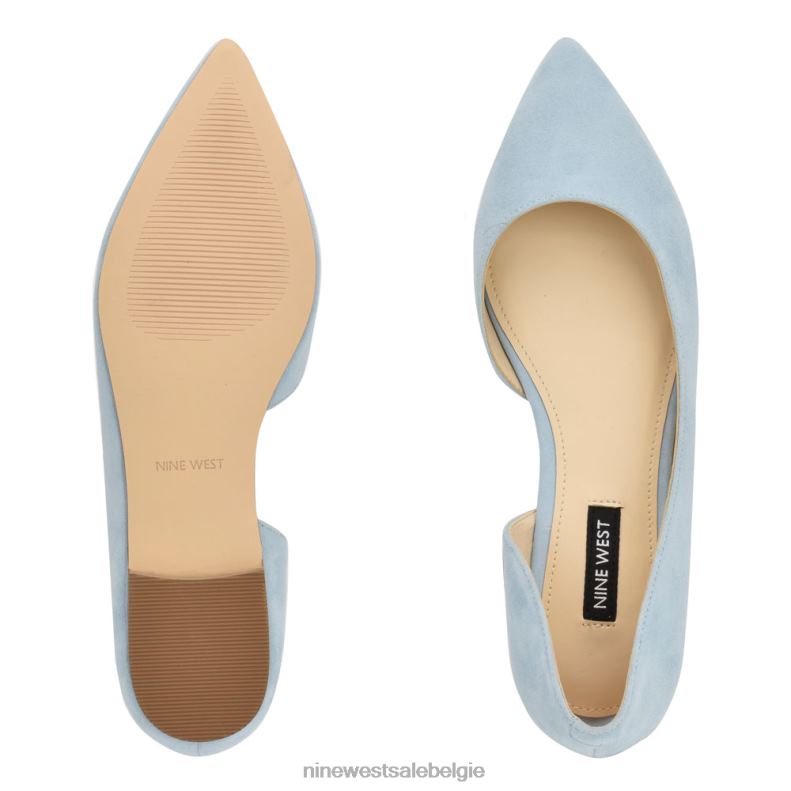 Nine West L48XT2266 hemelsblauw suède blaha d'orsay-flats