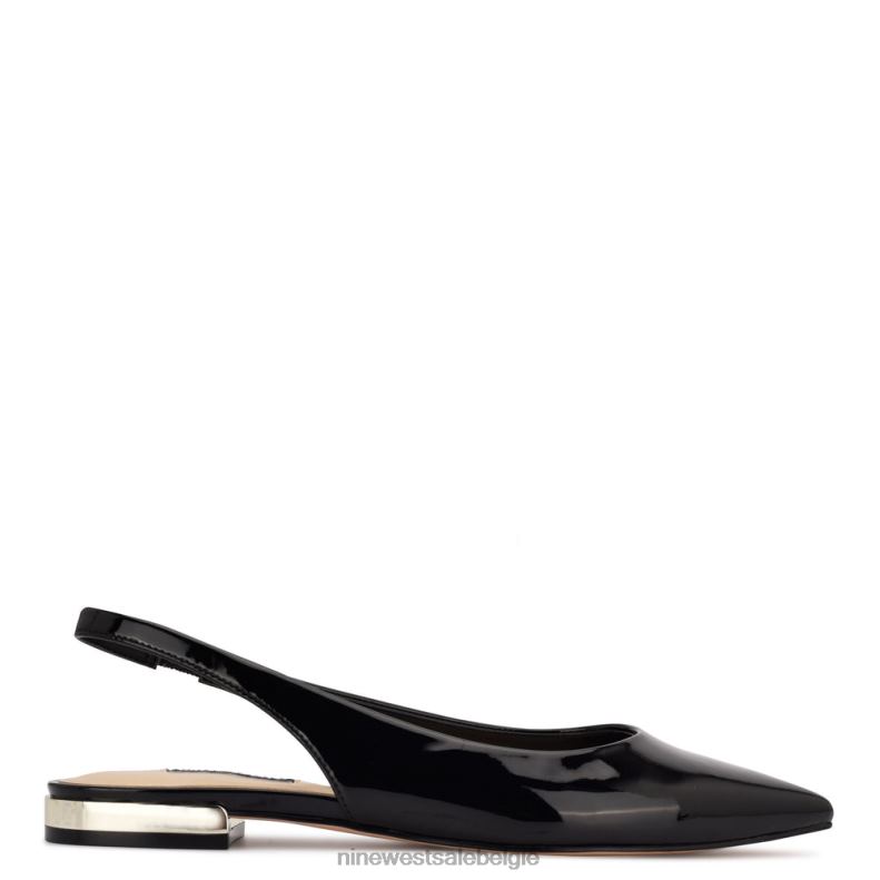 Nine West L48XT1112 zwart patent lucee slingback puntige teenflats