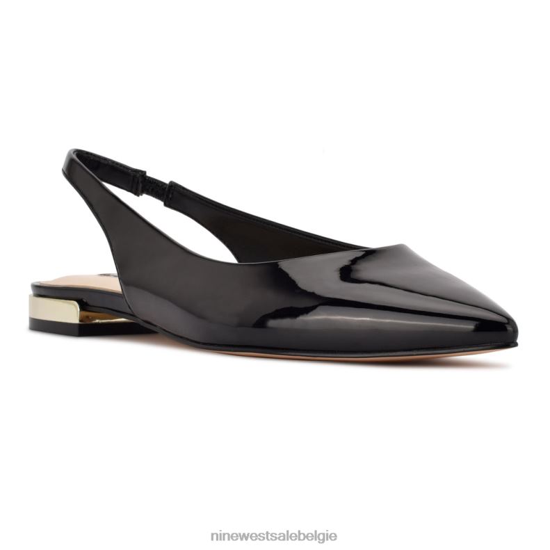 Nine West L48XT1112 zwart patent lucee slingback puntige teenflats