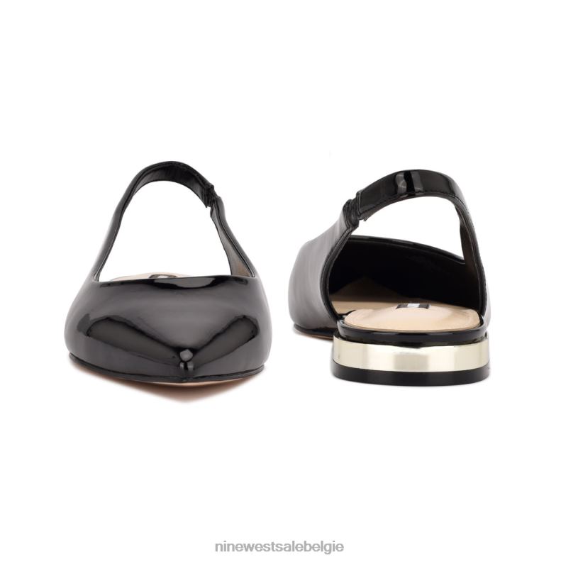 Nine West L48XT1112 zwart patent lucee slingback puntige teenflats