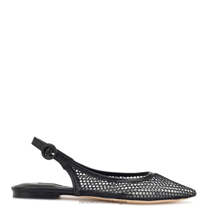 Nine West L48XT2305 zwart/helder branid mesh slingback-flats