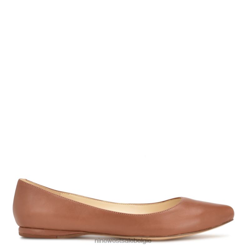 Nine West L48XT2093 Pecan bruin leer speakup amandelteenflats