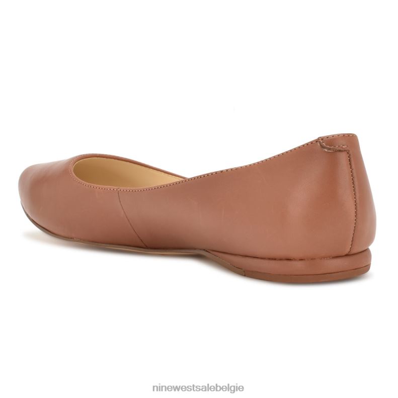 Nine West L48XT2093 Pecan bruin leer speakup amandelteenflats