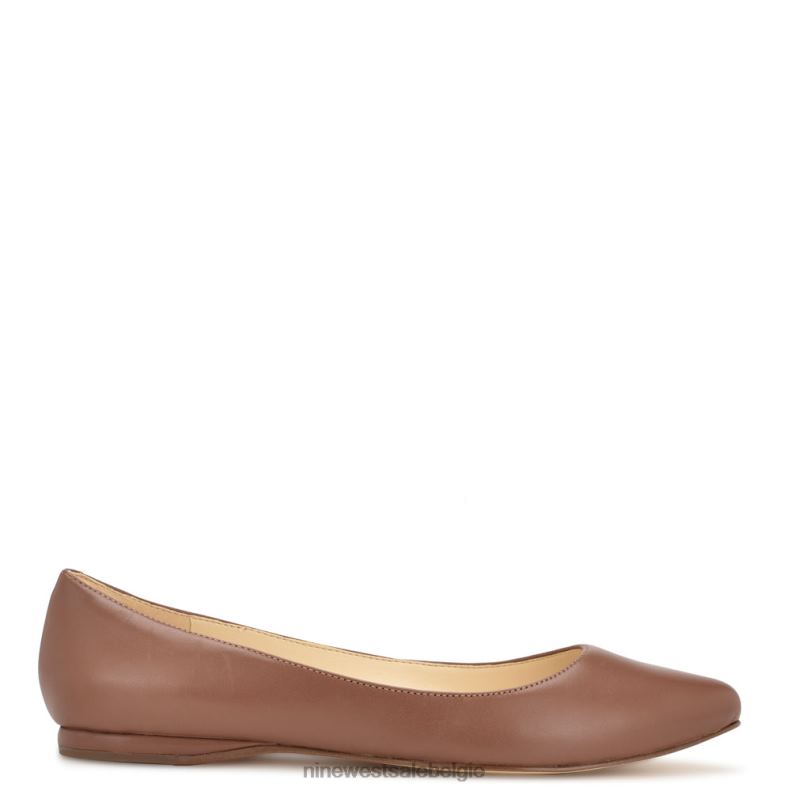 Nine West L48XT2095 donkerbruin leer speakup amandelteenflats