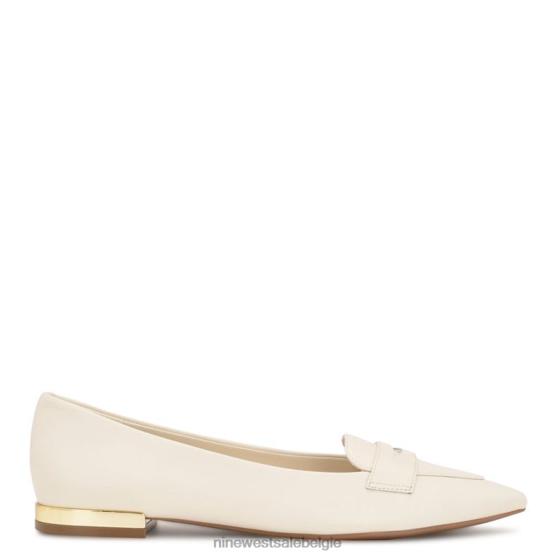 Nine West L48XT2100 chique crème leer Lallin loafers met puntige neus