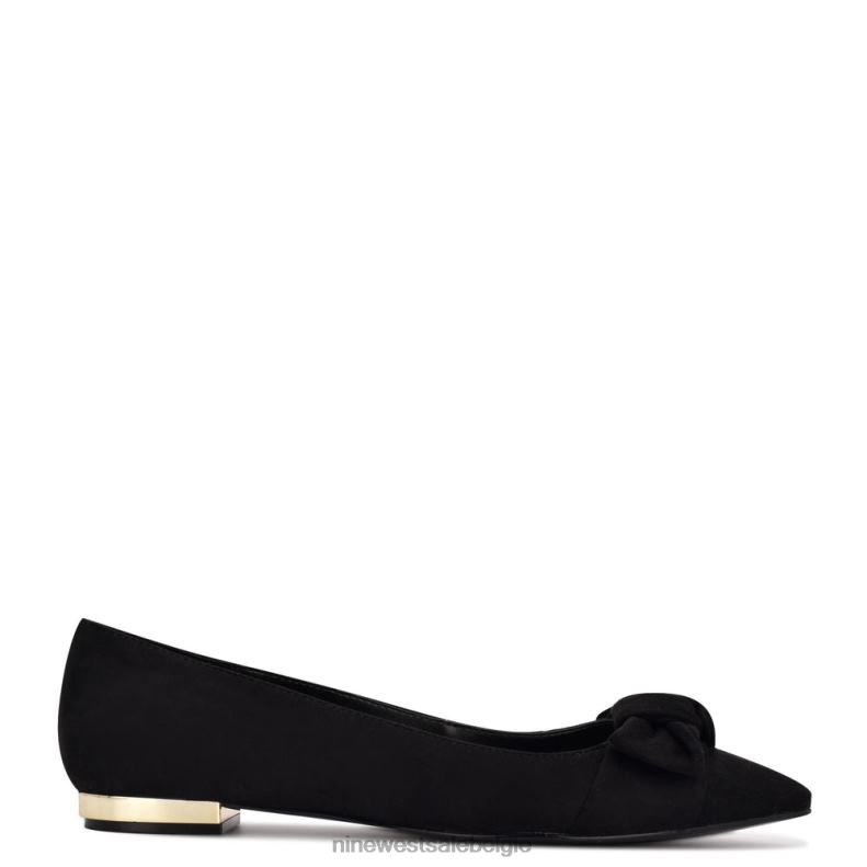 Nine West L48XT2185 zwart suède favorieten puntige teenflats