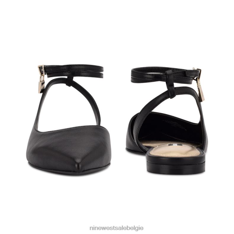 Nine West L48XT2212 zwart leer baria puntige teenflats