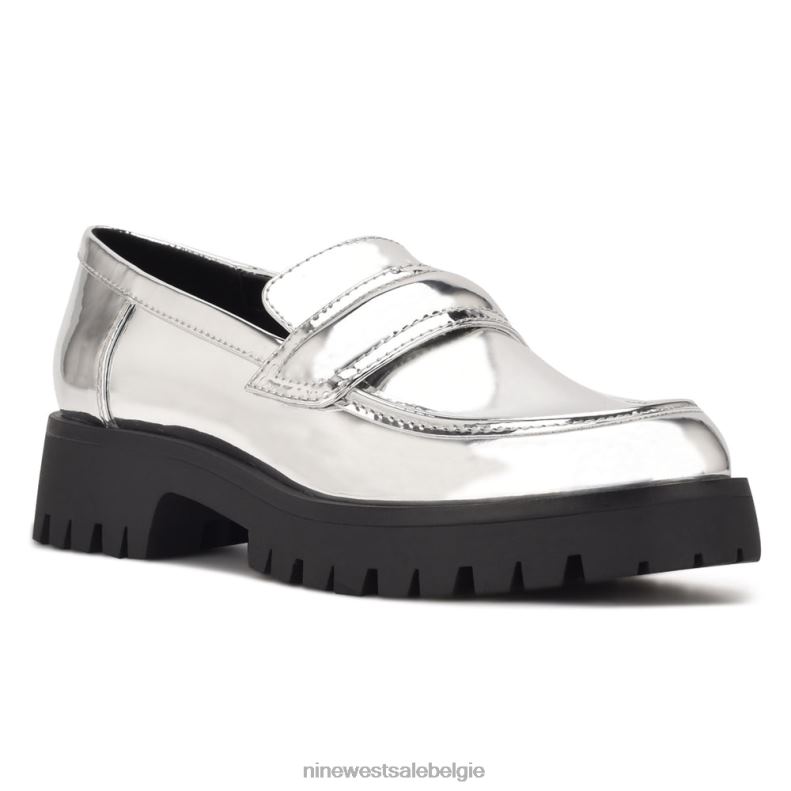 Nine West L48XT2293 zilver Garren loafers met lugzool