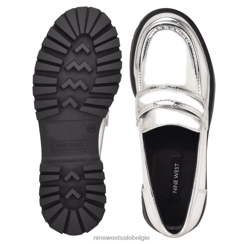 Nine West L48XT2293 zilver Garren loafers met lugzool