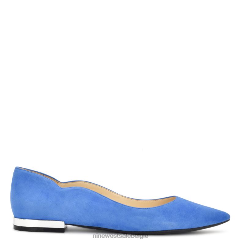 Nine West L48XT2297 lichtblauw suède Lolady puntige teenflats