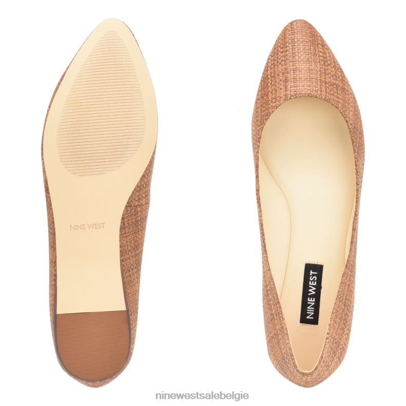 Nine West L48XT862 bruine raffia speakup amandelteenflats