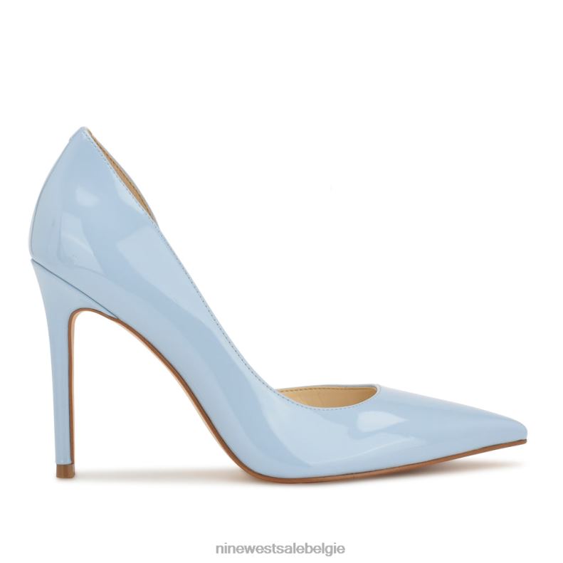 Nine West L48XT1260 babyblauw lak Folowe d'orsay pumps met puntige neus