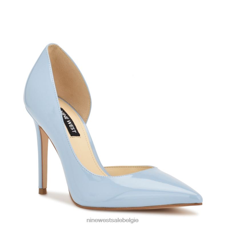 Nine West L48XT1260 babyblauw lak Folowe d'orsay pumps met puntige neus