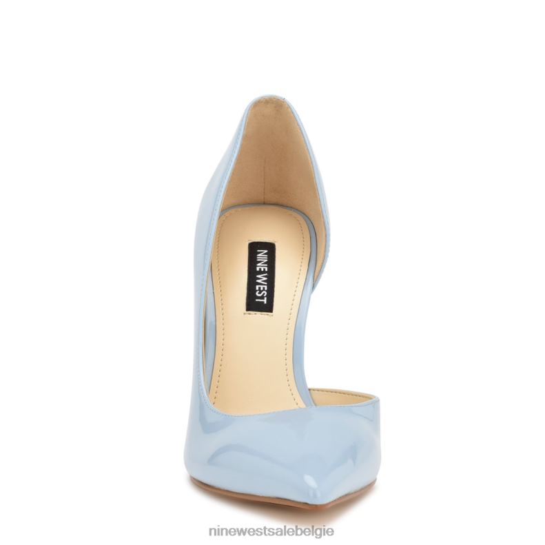 Nine West L48XT1260 babyblauw lak Folowe d'orsay pumps met puntige neus