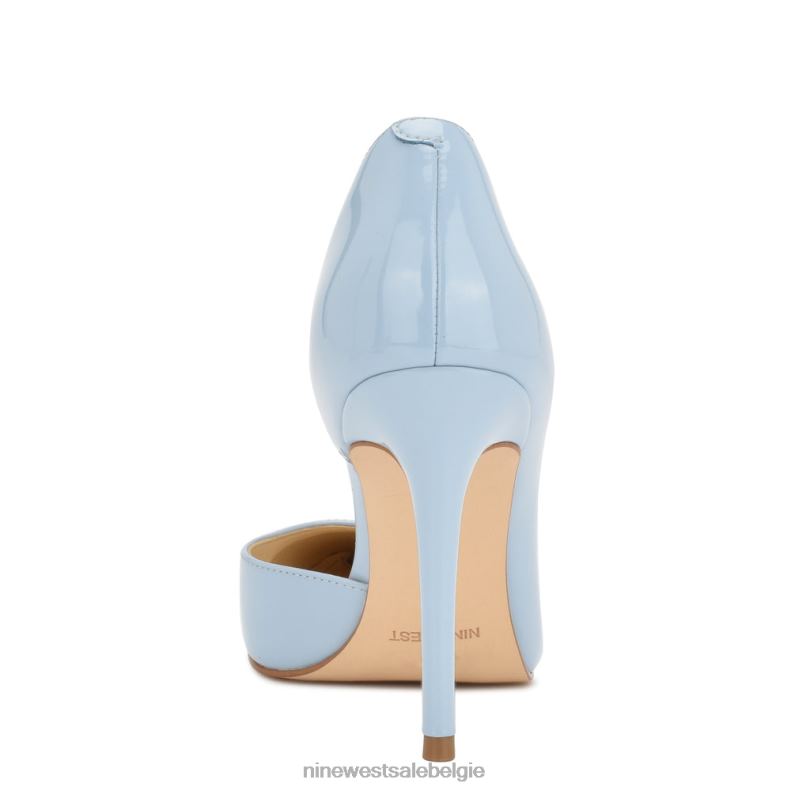 Nine West L48XT1260 babyblauw lak Folowe d'orsay pumps met puntige neus