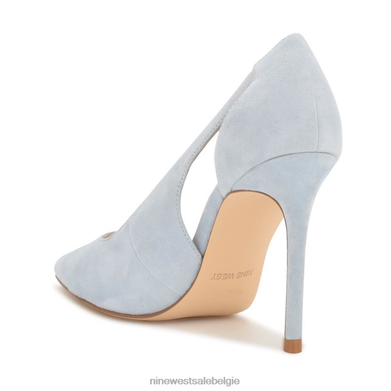 Nine West L48XT1269 hemelsblauw suède favon uitgesneden pompen