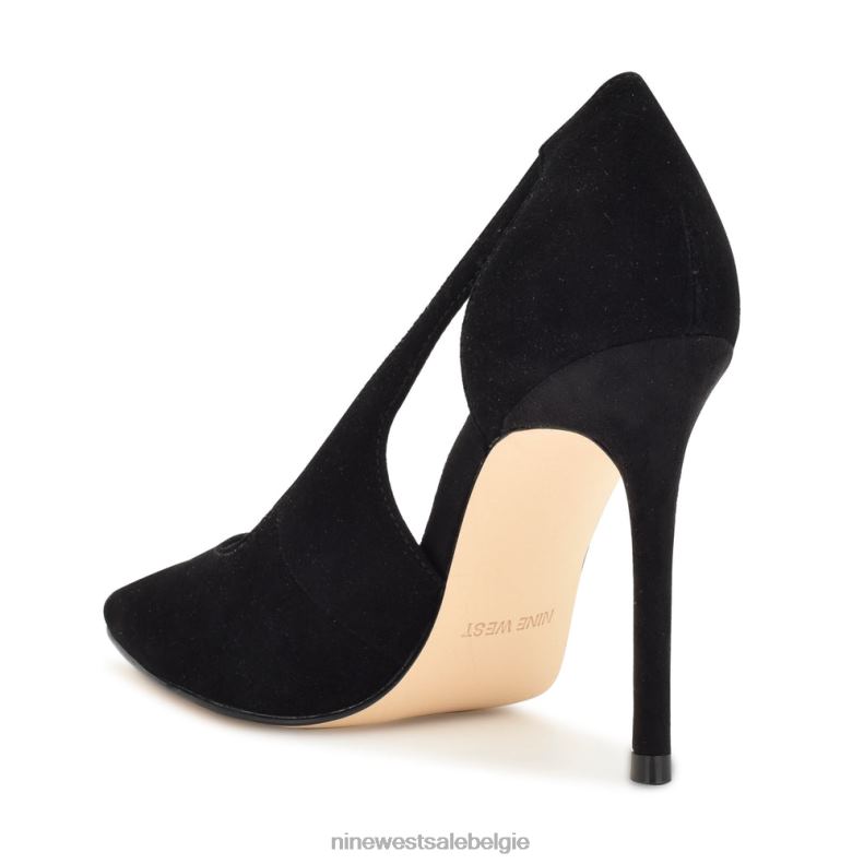 Nine West L48XT1272 zwart suède favon uitgesneden pompen