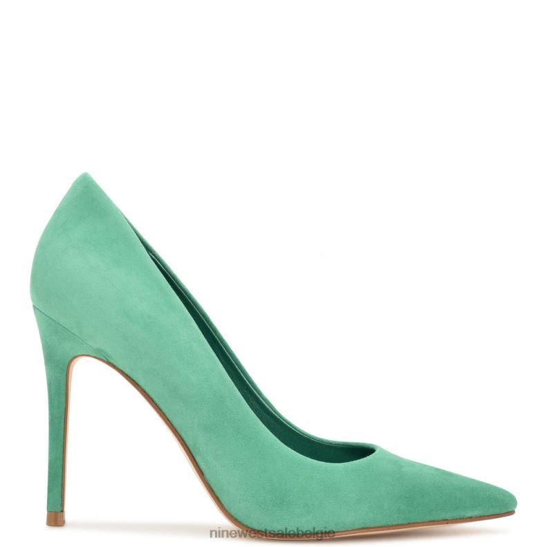 Nine West L48XT1273 groen suède frisse pumps met puntige neus