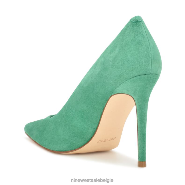 Nine West L48XT1273 groen suède frisse pumps met puntige neus