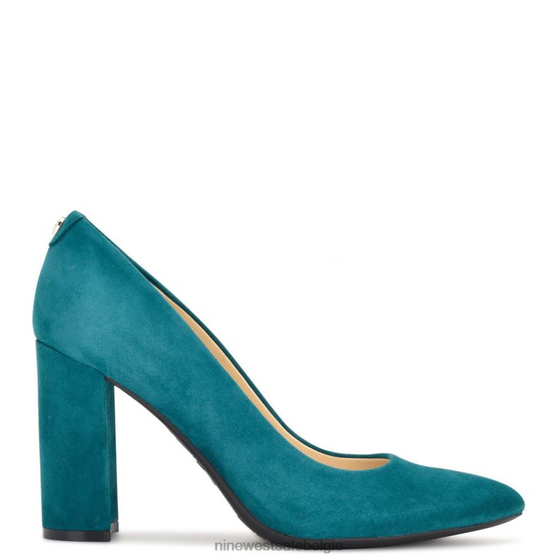 Nine West L48XT1282 blauwgroen suède Astoria 9x9 pompen