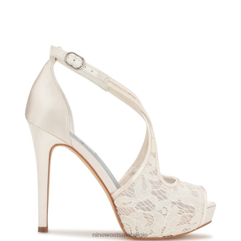 Nine West L48XT1284 witte veter Hanya platformpumps met peep toe