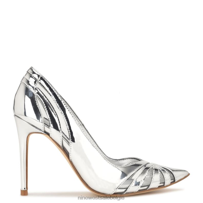 Nine West L48XT1298 zilver/helder leuke puntige pumps