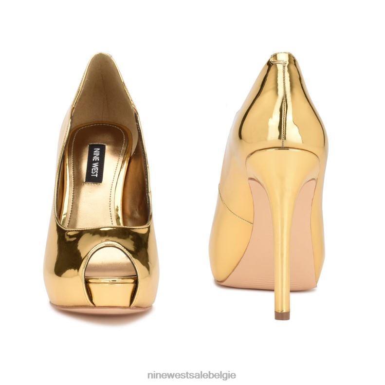 Nine West L48XT1303 goud spiegel metallic Hilare peeptoe-pumps