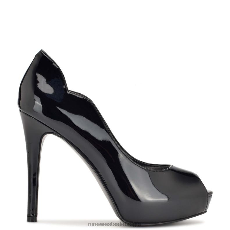 Nine West L48XT1304 zwart patent Hilare peeptoe-pumps