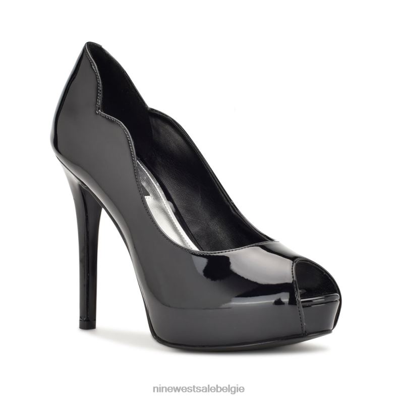 Nine West L48XT1304 zwart patent Hilare peeptoe-pumps