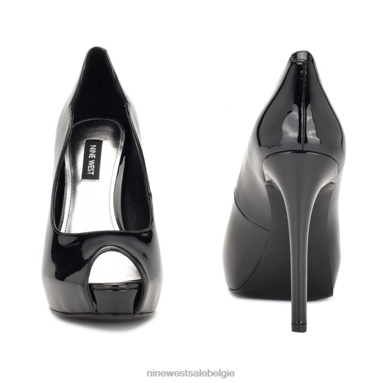 Nine West L48XT1304 zwart patent Hilare peeptoe-pumps