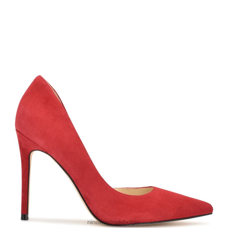 Nine West L48XT1305 rood suède Folowe d'orsay pumps met puntige neus