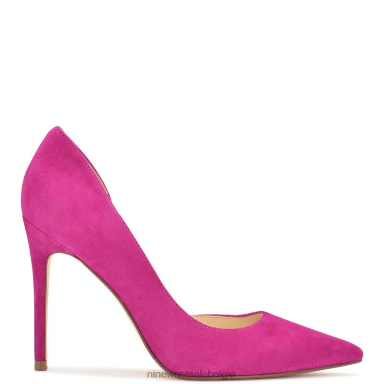 Nine West L48XT1306 roze suède Folowe d'orsay pumps met puntige neus