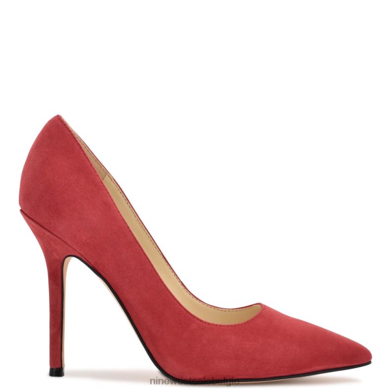 Nine West L48XT1308 rood suède bliss puntige teenpumps