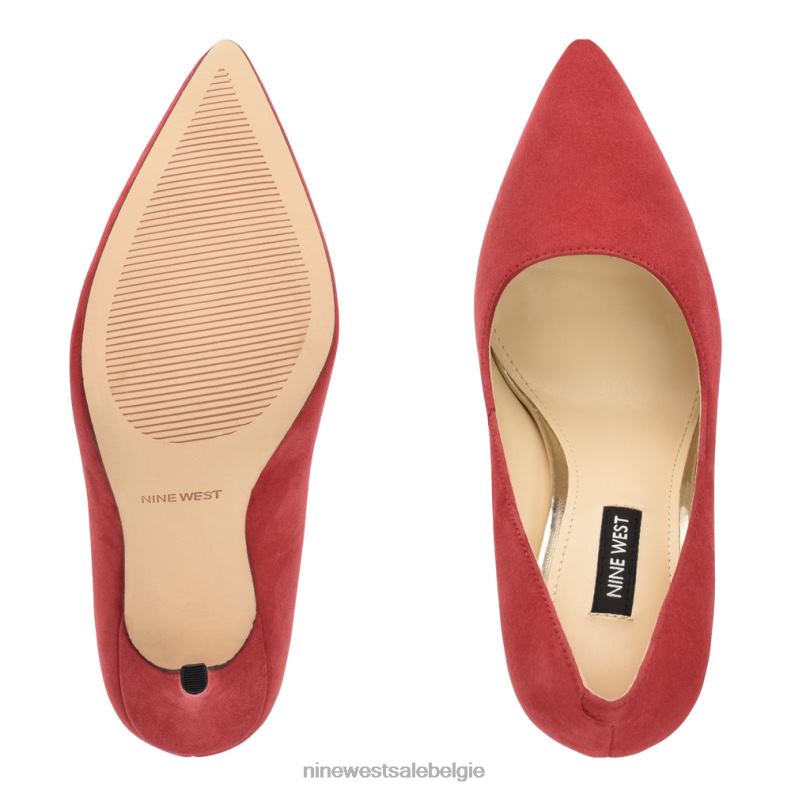 Nine West L48XT1308 rood suède bliss puntige teenpumps